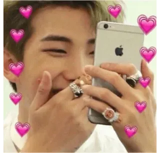 🙊 RM K-Pop, BTS, RM, Herzen, Selfie, Idol, Sänger telegram sticker