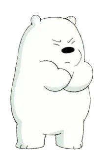 😞 Ice Bear We Bare Bears cartoon, bear, white bear, Ice Bear, We Bare Bears telegram sticker