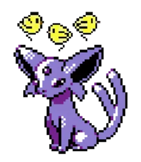 😲 Espeon Pokemon video game, purple, cat, cartoon, psychic telegram sticker