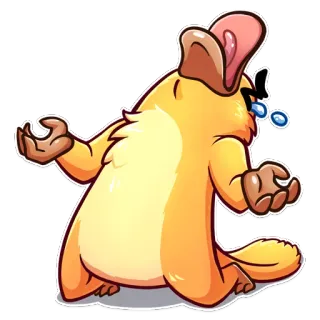 😫 cartoon, platypus, sad, crying, emoji, cute, animal telegram sticker