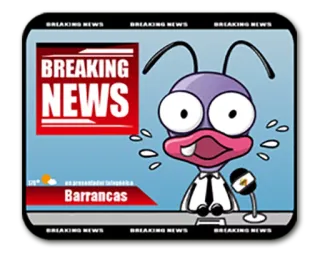 🎬 BREAKING NEWS Barrancas noticias, dibujos animados, reportero, televisión, última hora telegram sticker