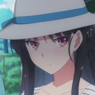 😑 anime, character, hat, girl telegram sticker