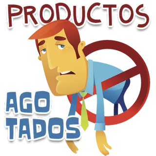 😢 PRODUCTOS AGOTADOS esaurito, venduto, triste, affari, cartone animato, prodotti, spagnolo telegram sticker