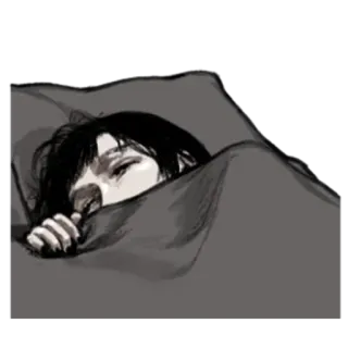 😴 slapen, bed, persoon, deken telegram sticker