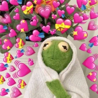 💓 Kermit 科米蛙, 爱心, 爱, 可爱, 表情包, 治愈 telegram sticker