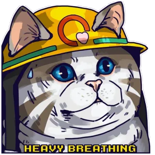 😧 HEAVY BREATHING gato, respiração, pesado, adesivo, meme, animal telegram sticker