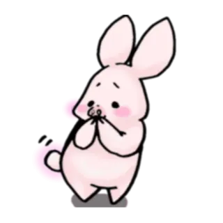 🙊 кролик, заяц, животное, милый, розовый, мультяшный telegram sticker