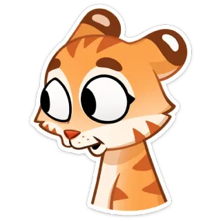 🐅 animal, cat, cute, sticker, orange, cartoon telegram sticker