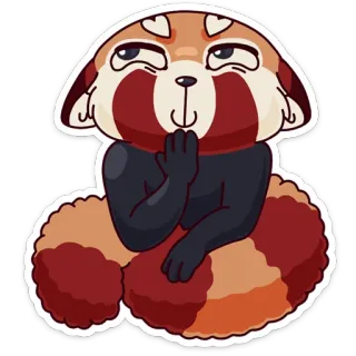 🤔 레서판다, 동물, 귀여운, 스티커, 폭신한, 만화 telegram sticker