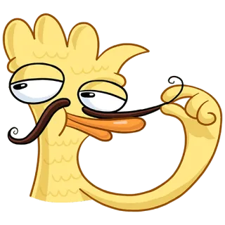 😏 утка, усы, смешной, мультфильм, птица, глупый telegram sticker