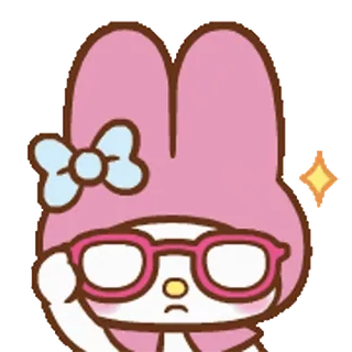 🕶️ My Melody My Melody, Sanrio, character, cute, pink, glasses, sticker telegram sticker