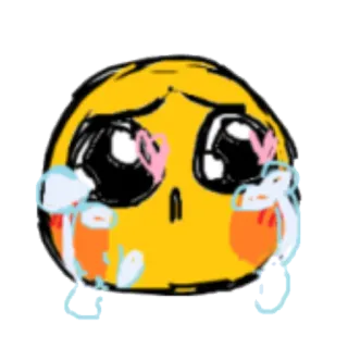 😭 Emoji, Chorando, Triste, Lágrimas, Emocional, Desenho animado, Amarelo telegram sticker