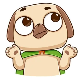 🤷‍♂️ dog, pug, animal, cute, cartoon, pet telegram sticker
