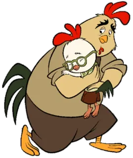 👨‍👦 Chicken Little Chicken Little, Buck Cluck, Disney, Familie, Cartoon, Film telegram sticker