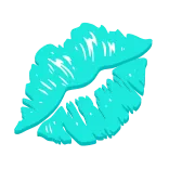 💋 lippen, kuss, blau, mund, abdruck telegram sticker