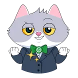 🤵 gato, fofo, personagem, adesivo, ilustração whatsapp sticker