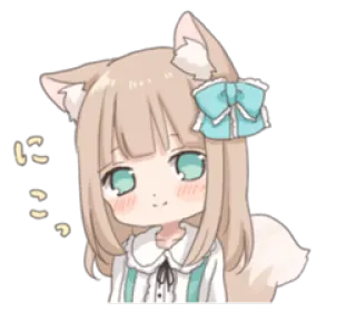 ☺️ にこっ Anime, Fofo, Garota Gato, Kawaii, Adesivo whatsapp sticker