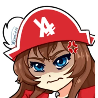 😡 Anime, Sticker, Bravo, Feminino, Desenho animado, Retrato, Menina whatsapp sticker