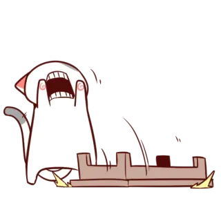 🤬 gato, desenho animado, triste, chorando, angústia, chateado telegram sticker