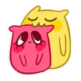 😋 милый, нежность, мультфильм, объятия, дружба, любовь, каваий telegram sticker
