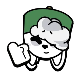 👍 卡通, 角色, 冒犯手势, 中指, 动物, 插图 telegram sticker