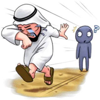 😭 cartoon, running, character, crying, middle east telegram sticker