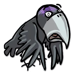 😨 птица, ворона, мультфильм, животное telegram sticker