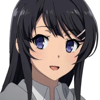 😀 Anime, Ragazza, Cartone animato, Sorriso, Ritratto telegram sticker