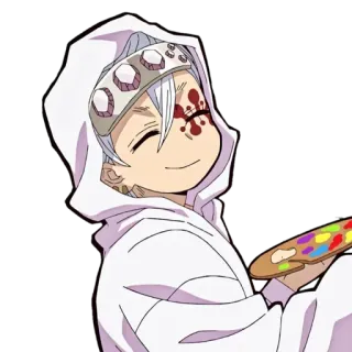 😊 Anime, Demon Slayer, lächelnd, Kunst, Malen, niedlich telegram sticker