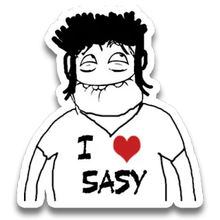 😈 I <3 SASY corazón, amor, descarado, dibujo, pegatina whatsapp sticker