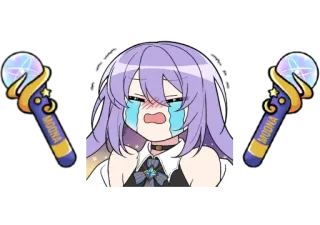 🎤 Moona Hoshinova MOONA vtuber, anime, idol, huilen, vrouw telegram sticker