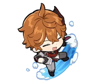 🌊 Tartaglia Genshin Impact anime, game, chibi, cute, tartaglia telegram sticker
