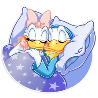 😴 Daisy Duck daisy duck, donald duck, disney, desenho animado, sono, travesseiro, cobertor telegram sticker