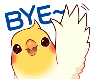 ✋ BYE~ chim, vẹt mào, tạm biệt, chia tay, dễ thương, động vật telegram sticker