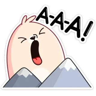 🌄 AAA! krzyczący, kreskówka, zwierzę, góry, wyraz, naklejka telegram sticker