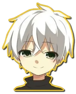 😊 Anime Junge, Weißes Haar, Anime, Cartoon, Sticker telegram sticker