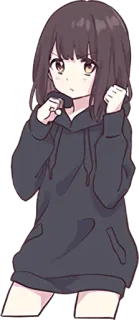 👊 Anime, Meisje, Hoodie, Personage, Vechter, Boksen whatsapp sticker