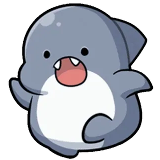 ⭐ cartoon, shark, cute, kawaii, animal, fish whatsapp sticker