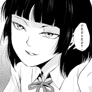 😏 PERVERT! Anime, Mangá, Mulher, Sorriso malicioso, Pervertido, Quadrinhos telegram sticker