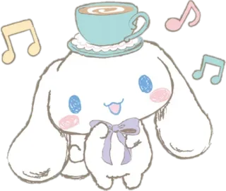 🎶 Cinnamoroll Cinnamoroll, Sanrio, cute, kawaii, cup, music, notes telegram sticker