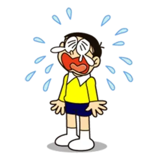 😭 Nobita Doraemon Anime, Dibujos animados, Llorando, Lágrimas, Triste, Nobita telegram sticker