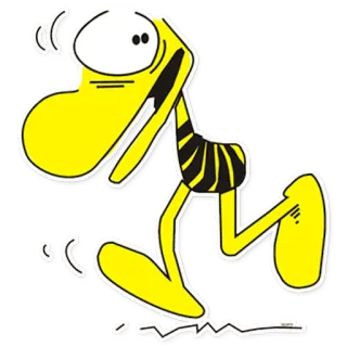 🚶‍♂ Desenho animado, Amarelo, Animado, Personagem, Quadrinhos, Engraçado telegram sticker