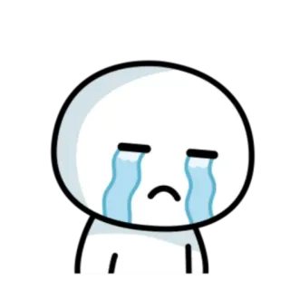 😭 piangere, triste, lacrime, emozione, cartone animato whatsapp sticker