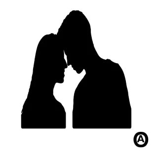💍 Силуэт, Любовь, Пара, Романтика, Привязанность, Отношения telegram sticker