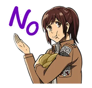 🙅 Sasha Braus Attack on Titan No Anime, Não, Sasha Braus, Ataque dos Titãs, Personagem, Rejeitar, Discordo telegram sticker