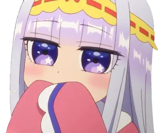 🤩 Kanna Kamui Miss Kobayashi's Dragon Maid 애니메이션, 만화, 드래곤, 칸나, 칸나 카무이, 귀여운, 귀여운 telegram sticker