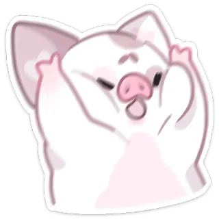 😱 돼지, 스티커, 귀여운, 동물, 가운데 손가락 whatsapp sticker