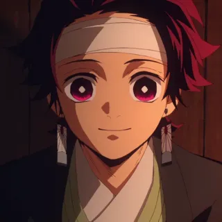🗡 Tanjiro Kamado Demon Slayer Anime, Démon, Épée, Cicatrice, Manga, Tanjiro whatsapp sticker