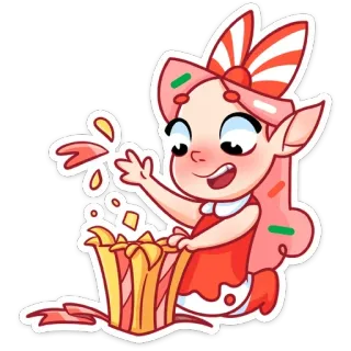 😍 lindo, dibujos animados, dulce, caramelo, chica, alegre, feliz, celebración telegram sticker