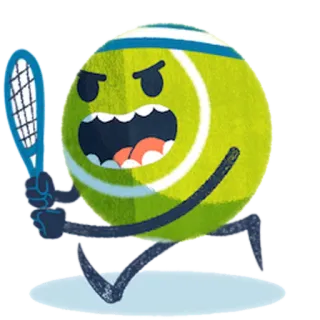 🤛 Tenis, Deporte, Pelota, Pelota de tenis, Personaje, Enojado telegram sticker